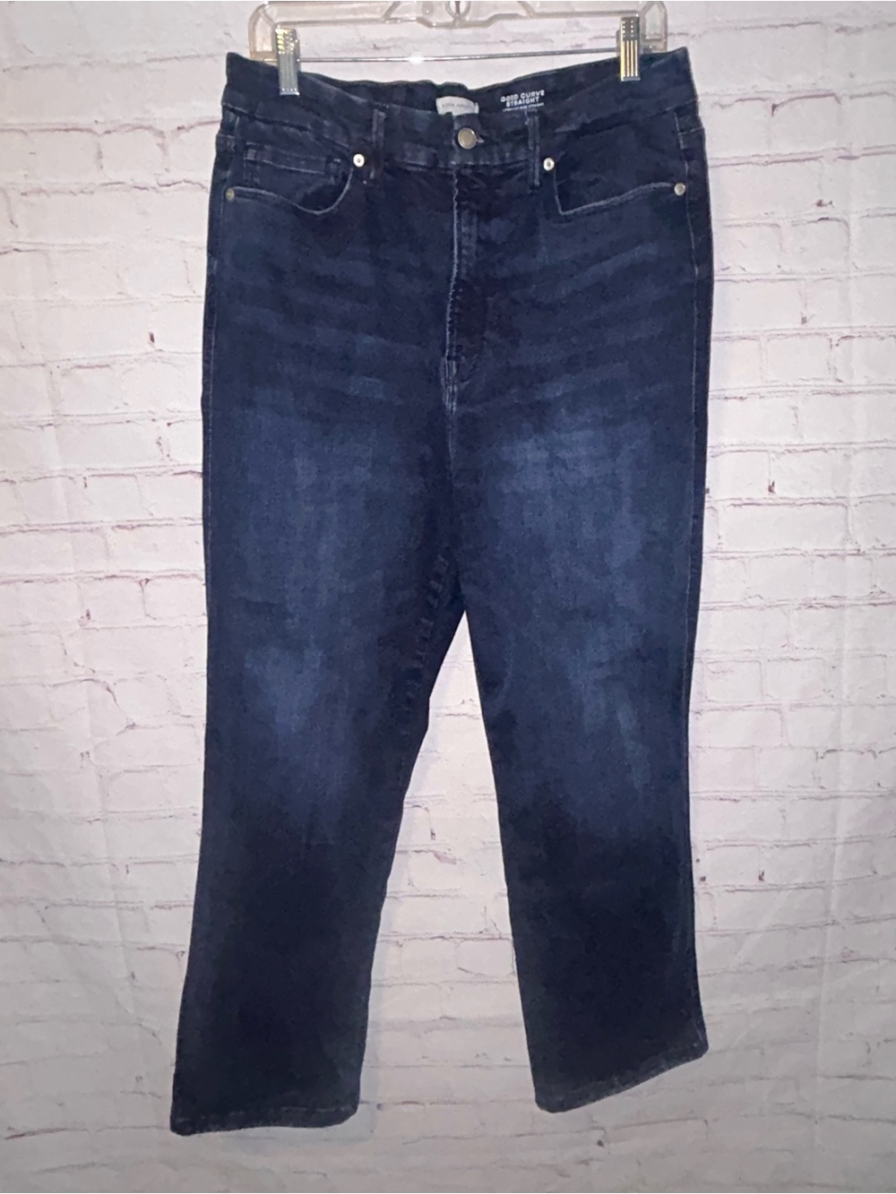 Good American Good Curve Straight super high rise straight jeans size 14-18 - Picture 2 of 9